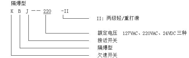 KBJ-220隔爆打滑（欠速）開(kāi)關(guān)型號(hào)含義